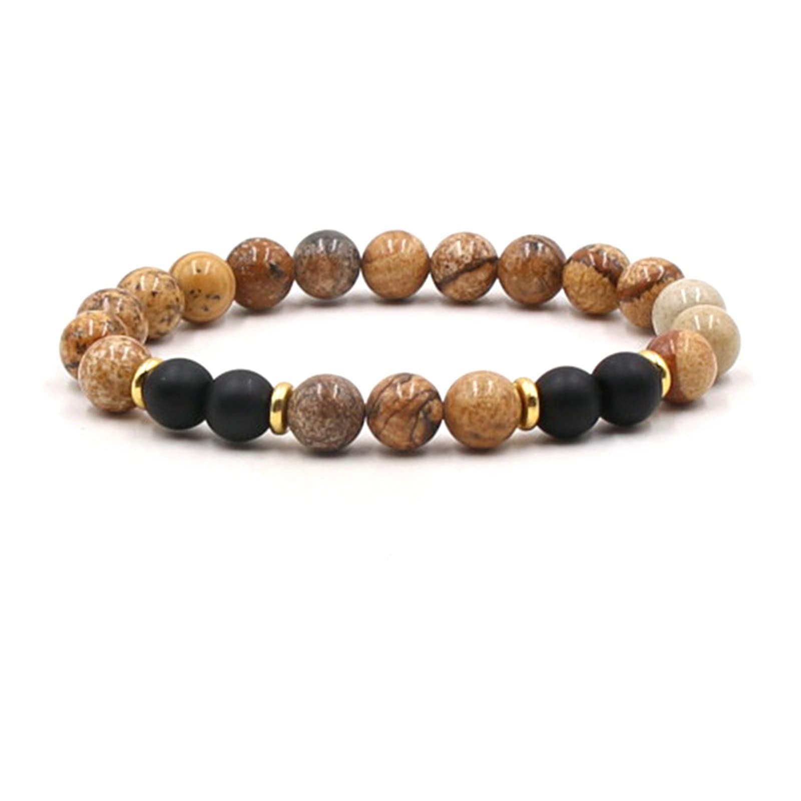 HLTYGWX Herren-Diffusor-Armband Lava, 8 mm Lavastein-Armband mit bunten Perlen, elastisches Armband für Damen, 19 cm