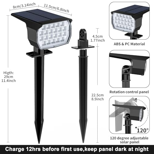 WENATY Solar Spot Lights Outdoor Color Changing, [7 Mode/12 Pack] Christmas Landscape Spotlights, Solar Lights Outdoor Waterproof, Solar Led Powered Flood Light for Outside Pathway Yard Garden Walkway by WENATY - Image 7