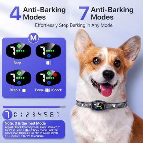 Dog-Bark-Collar-Smart-Bark-Collar-for-Large-Medium-Small-Dogs-Auto-Barking-Collar-with-4-Training-Modes-Rechargeable-Anti-Bark-Collars-for-Dogs-with-7-Adjustable-Sensitivity-Black