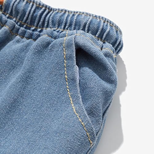 Denim Pants for Men Casual Baggy Classic Plus Size Jeans Pants Elastic Waist Drawstring Stretch Jorts with Pockets Streetwear3