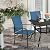 Incbruce 5 Pieces Patio Dining Set, Outdoor Dining Set of 4 Textilene Chairs and Square Table with Umbrella Hole for Backyard, Garden, and Poolside (Blue)