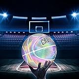 Basketbälle, Holografisch Reflektierender Leuchtender Basketball Indoor Outdoor Lederbasketball Offizielle Größe 7/29,5