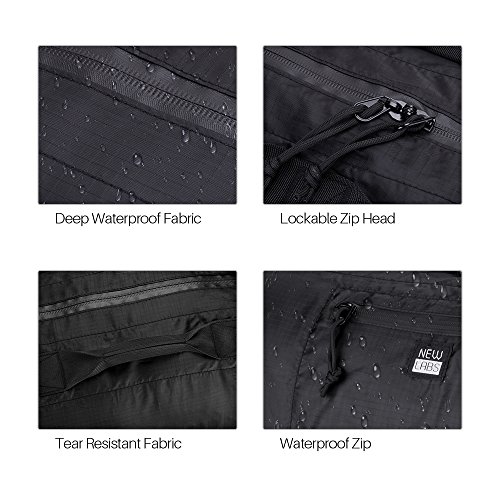 NEW LABS Ultralight Waterproof Portable Adjustable Travel Duffel Bag with Reflector for Outdoor Sports