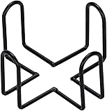1pc Black Minimalist Iron Coaster Holder,Metal Storage Rack Coasters Shelf for Both Round and Square Coaster,Four Post Wrought Iron Style,Bar Tools 4.13 X 4.13 X 3.15inch