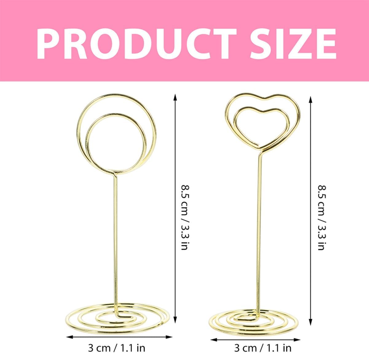 6pcs Wedding Table Number Holders Picture Clips for Photos Menu Cards and Place Cards Peacock Heart Design Memo Display Stands for Events and Celebrations