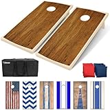 GoSports - Juego de Cornhole de 1,2 x 0,6 m, Incluye Dos Tablas de 1,2 x 0,6 m, 8 Bolsas de Frijoles (pufs) y Funda de Transporte