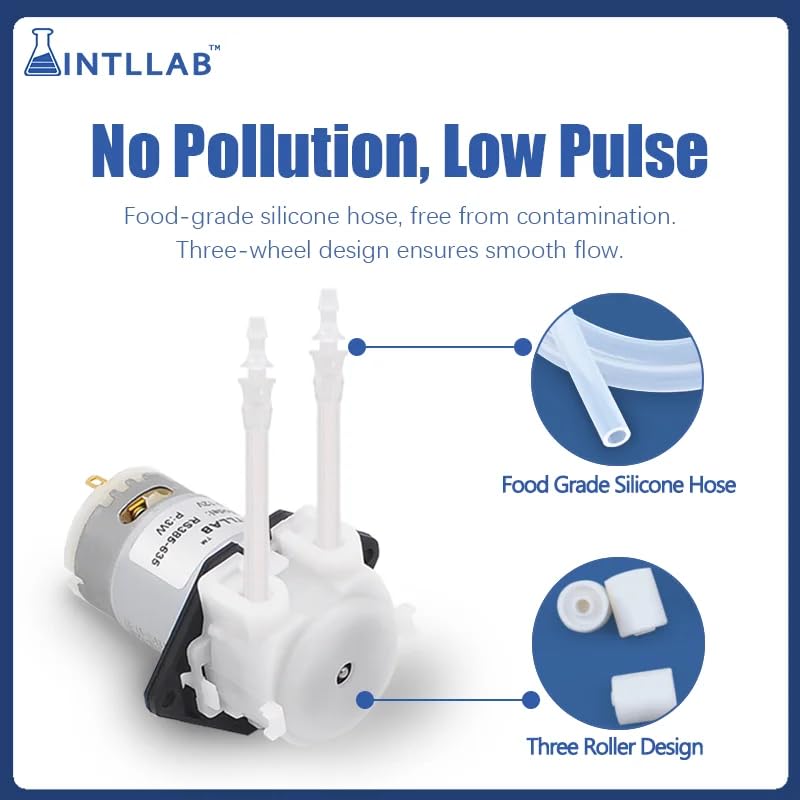 Image of REES52 12V DC DIY Peristaltic Liquid Pump Dosing Pump Peristaltic Pump for Aquarium Laboratory Analytical Pump 2mm ID x 4mm OD 5-40 ml /min