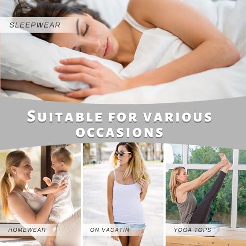 Image of Ibeauti Womens Camisole with Shelf Bra Cotton Tank Top Adjustable Spaghetti Straps Cami Tops 3 Packs