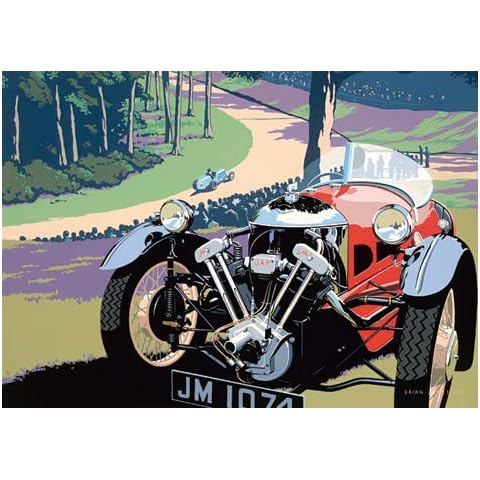 1934 Morgan Super Sports Car greeting card - Male Greeting Card - Vintage car - Classic Car - Father's Day Card Cover