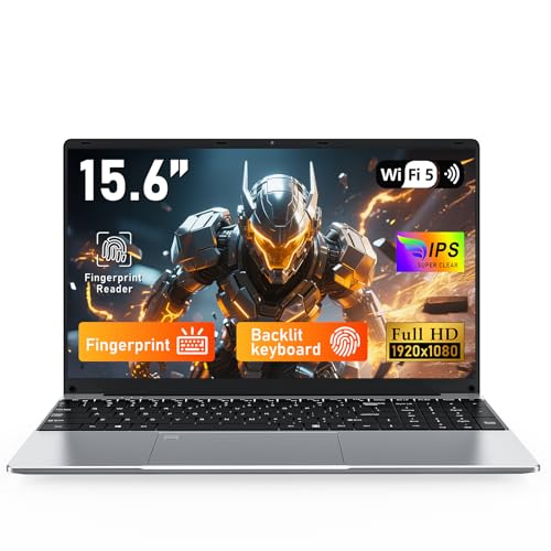FUNYET Portátil Gaming Laptop,Win11pro Notebook, 15.6 Inch Procesador R5 7430U,16 RAM 1TB SSD, FHD 1920 * 1080 Ordenador Portátil, Teclado Retroiluminado, Desbloqueo por Huella Dactilar, BT5.0,HDMI