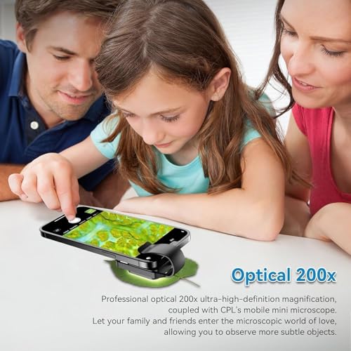 Image of APEXEL 200X Phone Microscope Lens, Nano Zoom Phone Micro Lens for iPhone Android with LED Light CPL Universal Clip, Nanozoom Mini Pocket Digital Microscope, Portable Smartphone Macro Lens Camera