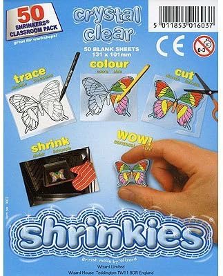Wizard Toys Shrinkles Shrink Art, Shrink Plastic - Large 101x131mm - Crystal Clear