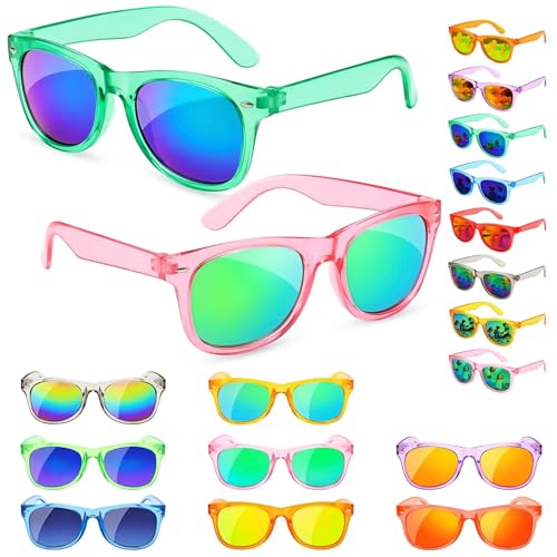 Froman Kids Sunglasses Bulk - 8 Pack Party Favors for Boys Girls Ages 3-8 Neon Colors with UV 400 Protection Birthday Goodie Bag Stuffers