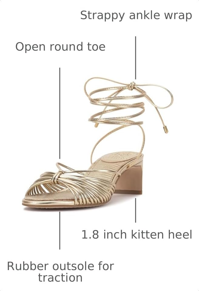 Image of Vince Camuto Lory Ankle Wrap Kitten Heel Sandals