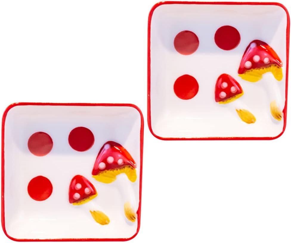 Handmade Soup Bowl, Ceramic Bowl, Ceramic Dip Bowls Sauce Dish 2PCS Condiment Plates Seasoning Dish Mini Serving Plate Side Dish Bowls Server for Seasoning Sauce Soy Mustard Condiment Dip Cups