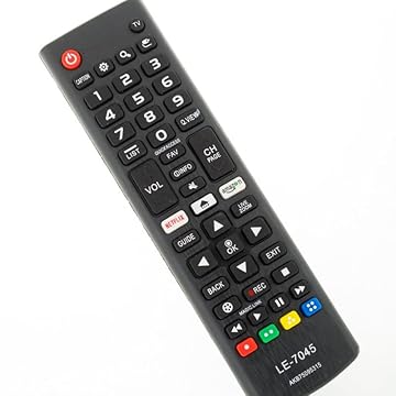 Controle Remoto Universal Com Teclas Funcionais Para Aplicativo Compatível Com Modelos LG Smart LED LCD 4k (Modelo SKY-8035 / LE-7045) AKB75095315