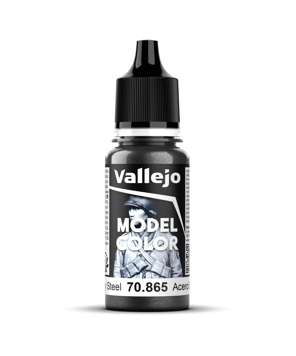 Vallejo Model Color 17 ml Acrylic Paint - Metallic Oily Steel