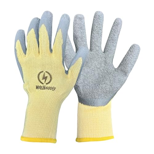 ZHITENG Gant Electricien, Gants Isolés électriques Résistants à la Tension 400 V, Caoutchouc Antidérapant Gants Electricien, Gant Anti Coupure Sécurité,...