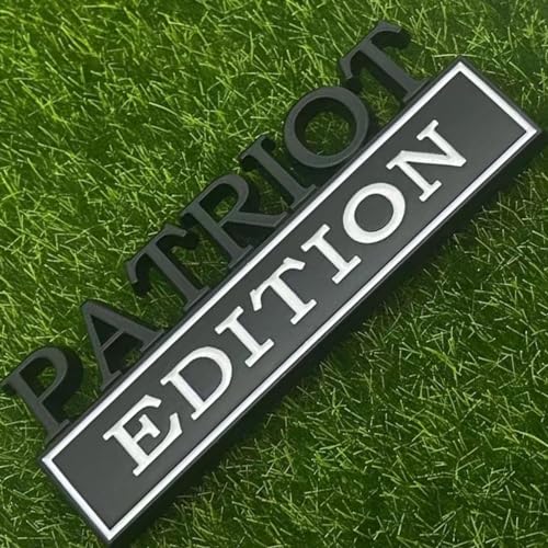 Image of Patriot Edition Emblem with Strong Adhesive, Patriot Car Emblem 3D Badge Decal Car Truck Replacement Compatible with Universal Vehicle, Truck, SUV (Black White)
