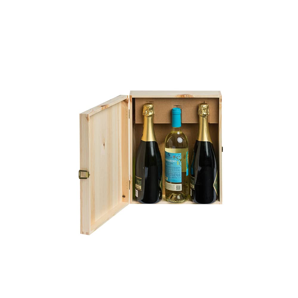 3 Bottiglie 750 ml |Misura Interna 33,9X28,1X19,3|Custodia/Contenitore Vino/Birra|Regalo Compleanni Matrimoni Eventi