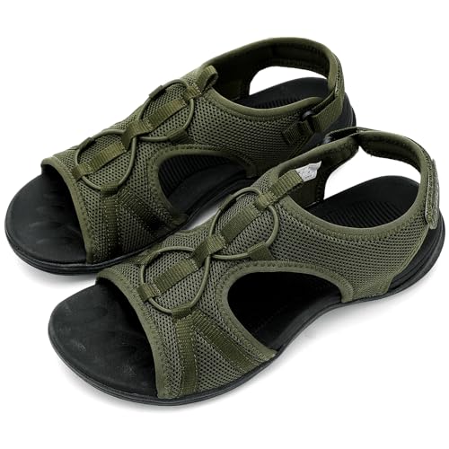 Image of UBFEN Womens Hiking Sandals Comfortable Walking Sandals Summer Sport Breathable Arch Support