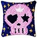 DIY poszewka na poduszkę zatrzask hak zestawy dla początkujących wzór haft rzemiosło szkielet księżniczka wzór zatrzask hak poduszka zestaw dla dorosłych (43 × 43 cm)