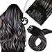 Moresoo Balayage Clip in Hair Extensions Human Hair Seamless Clip in Extensions 20 Inch Off Black to Silver Real Clip in Human Natural Hair Silky Straight Tangle Free 7PCS 100G