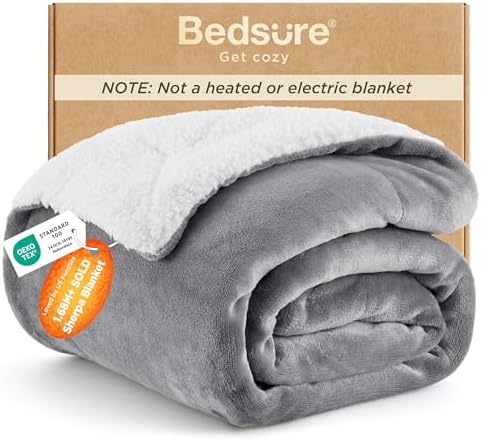 Bedsure GentleSoft Sherpa Fleece Throw Blanket for Couch, Non-Hea...