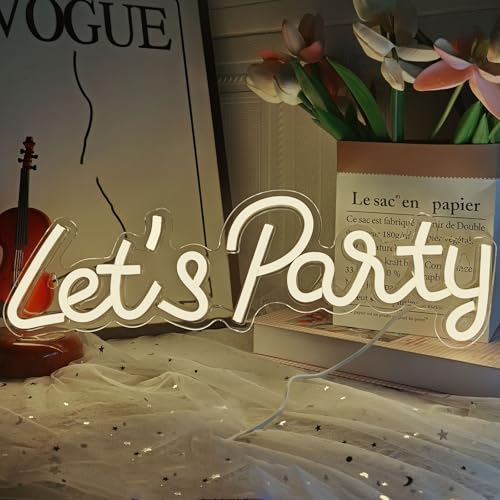 Image of Let's Party Neon Sign Party LED Neon Lights for Bedroom Wall Decor