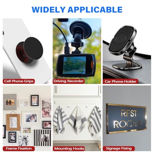 Image of 4PCS Heat Resistant Double-Sided Adhesive Pads, Square Double Sided Tape Heavy Duty, Adhesive Sticky Pads for Car Phone Holder Mount & Dash Cam, 2.8inch
