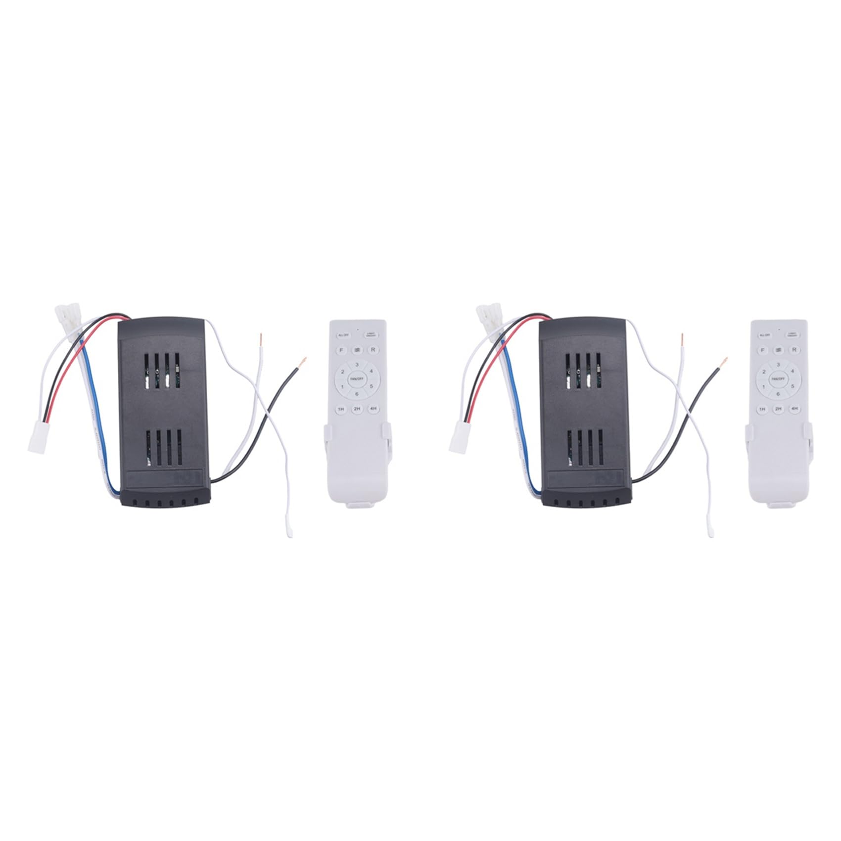 Vjsujehgy 2X Universal Ceiling Fan Remote Control Kit 40W 6-Speed Timing Function Replacement Remote for DC Ceiling Fans & Lights