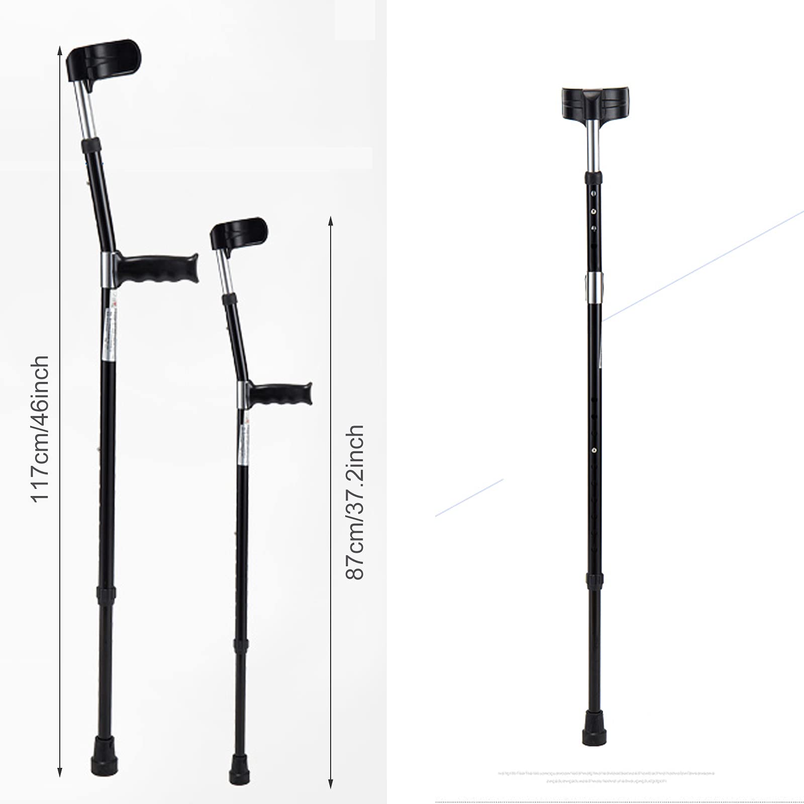 Stampelle pieghevoli Stampelle per avambraccio per adulti, Stampelle per camminare, per anziani Anziani disabili
