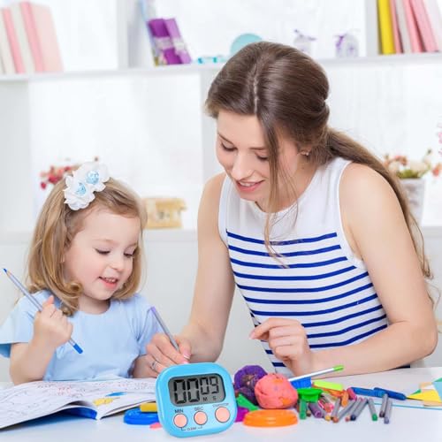 Kasanni 4 StüCk KüChentimer Digital Eieruhr Digital Stoppuhr Kinder, Magnetisch Kurzzeitwecker Stoppuhr Digital, Mit Klappbarem StäNder Und Display, Geeignet Zum Kochen, Backen, Sport, Lernen 5