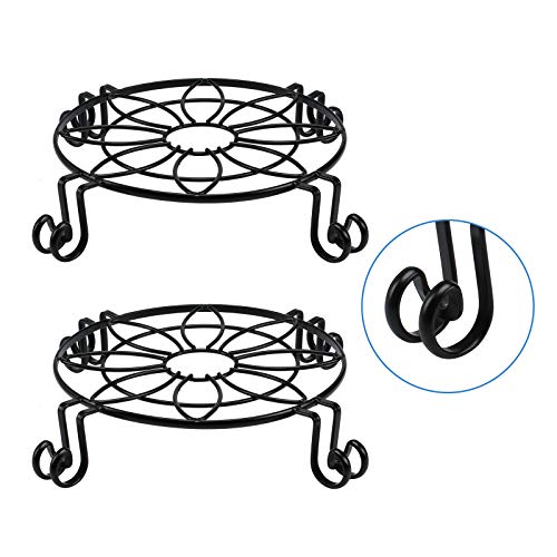 TreeLen Plant Stand Flower Pot Holder Indoor Outdoor,Mid-Century Modern 2 Pack Plant Holder Display Rack for Home Decor, Garden, Balcony