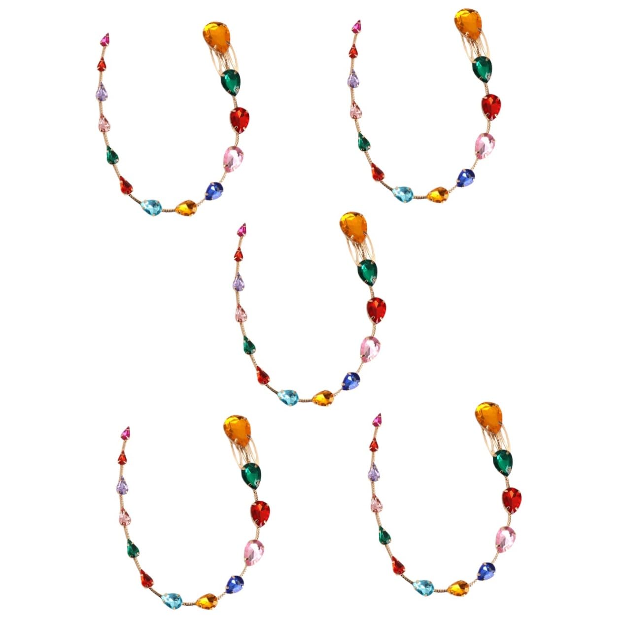 Baluue 5stücke Rhinestone Haar Kette Mit Quasten Funkelnder Haarschmuck Für Damen Eleganter Haarclip Mit Kristallen Haarverlängerung Für Hochzeiten Und Besondere Anlässe