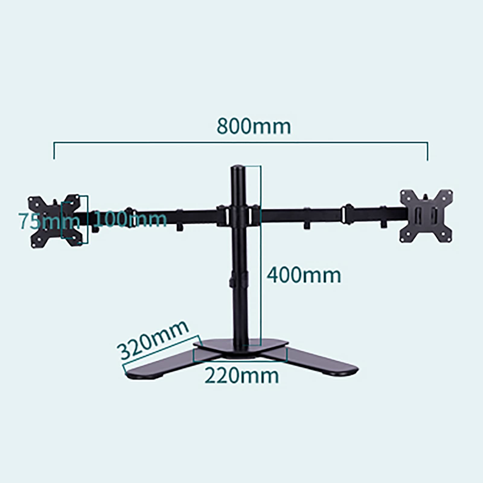 Supporto per Doppio Monitor, Braccio Snodato Completamente Articolato, Supporto per Monitor con Rotazione, Inclinazione E Altezza Regolabili, Compatibile con Schermi da 10 A 27 Pollici.