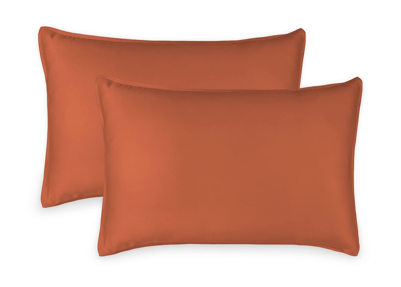 King Pillowcases by Pure Bamboo, Genuine 100% Organic Viscose Derived from Bamboo, Luxuriously Soft & Cooling, Double Stitching, Envelope Closure (2 King Pillowcases, Terracotta)