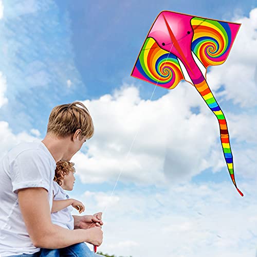 YongnKids Kites for Kids Adults, Colorful Elephant Kite Easy to Fly & Assemble & Carry with 328ft Kite String, Good for Outdoor Games and Activities - Thumbnail 4