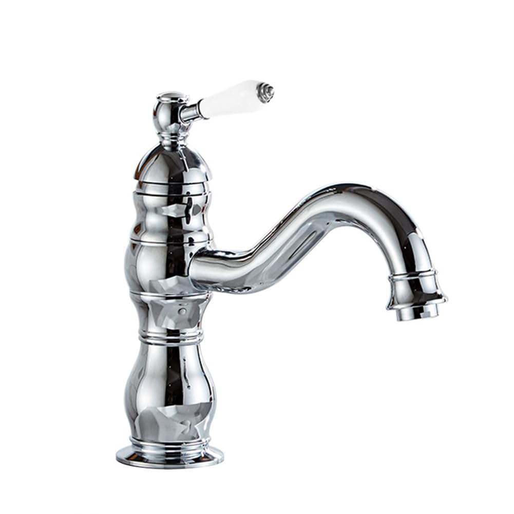 Mitigeur de lavabo eau chaude froide robinet laiton antique rotatif 360 degres