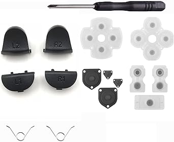 Replacement Controller L1 R1 L2 R2 Trigger Buttons with Rubber Pad for PS4 Controller Analog Stick Conductive Rubber Repair Parts JDS JDM 001