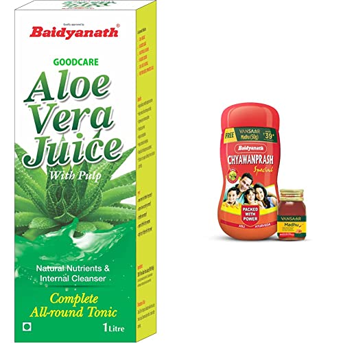 Image of Baidyanath Aloe Vera Juice - 1 L & Baidyanath Chyawanprash Special - 1 Kg