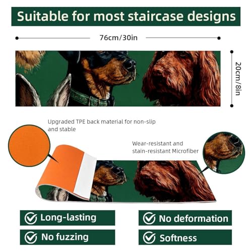 Tapis d'escalier antidérapant pour chiens 76,2x20,3 cm avec adhérence renforcée vert - 5