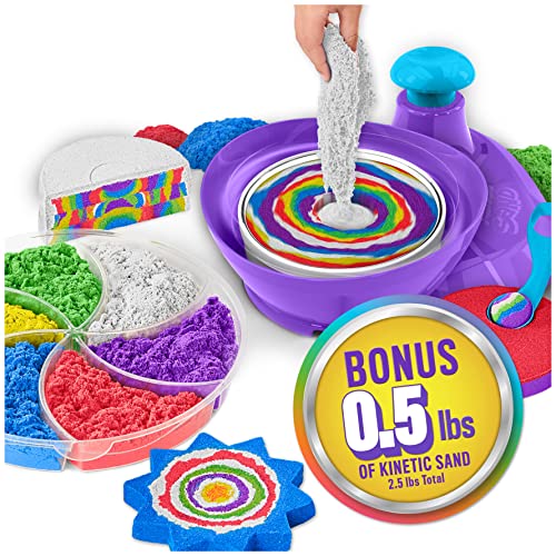 Kinetic Sand, Deluxe Swirl N’ Surprise Playset, 2.5Lbs Of Play Sand (Red, Blue, Green, Yellow, White And Purple), 4 Tools, Sensory Toys For Kids 3 And Up #TOP2