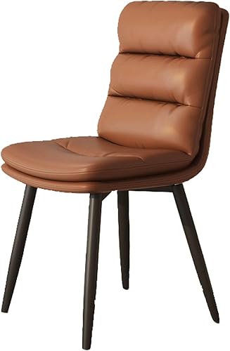 JKGHK Dining Chairs, Leather Room Chairs, Kitchen Chair with Comfortable Back and Metal Legs, Comfy Armless Side Chair, for Bedrooms, Restaurant,