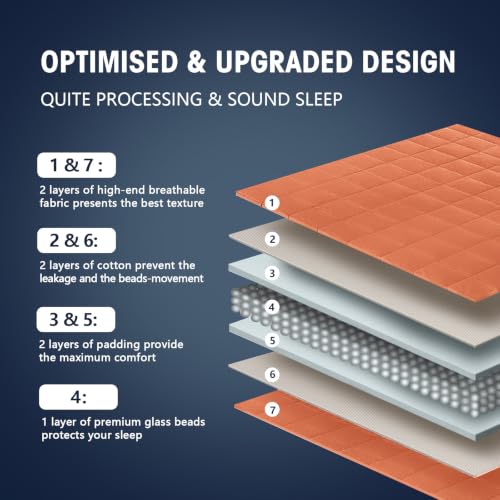 Image of yescool Weighted Blanket for Adults (10 lbs, 48 inch x 72 inch, Orange) Cooling Heavy Blanket for Sleeping Perfect for 90-110 lbs, Twin Size Breathable Blanket with Premium Glass Bead, Machine Washable
