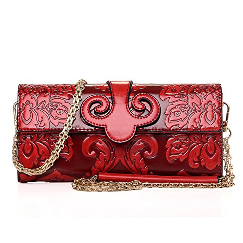 Clutch portefeuille long gaufré style chinois mode femme casual élégant