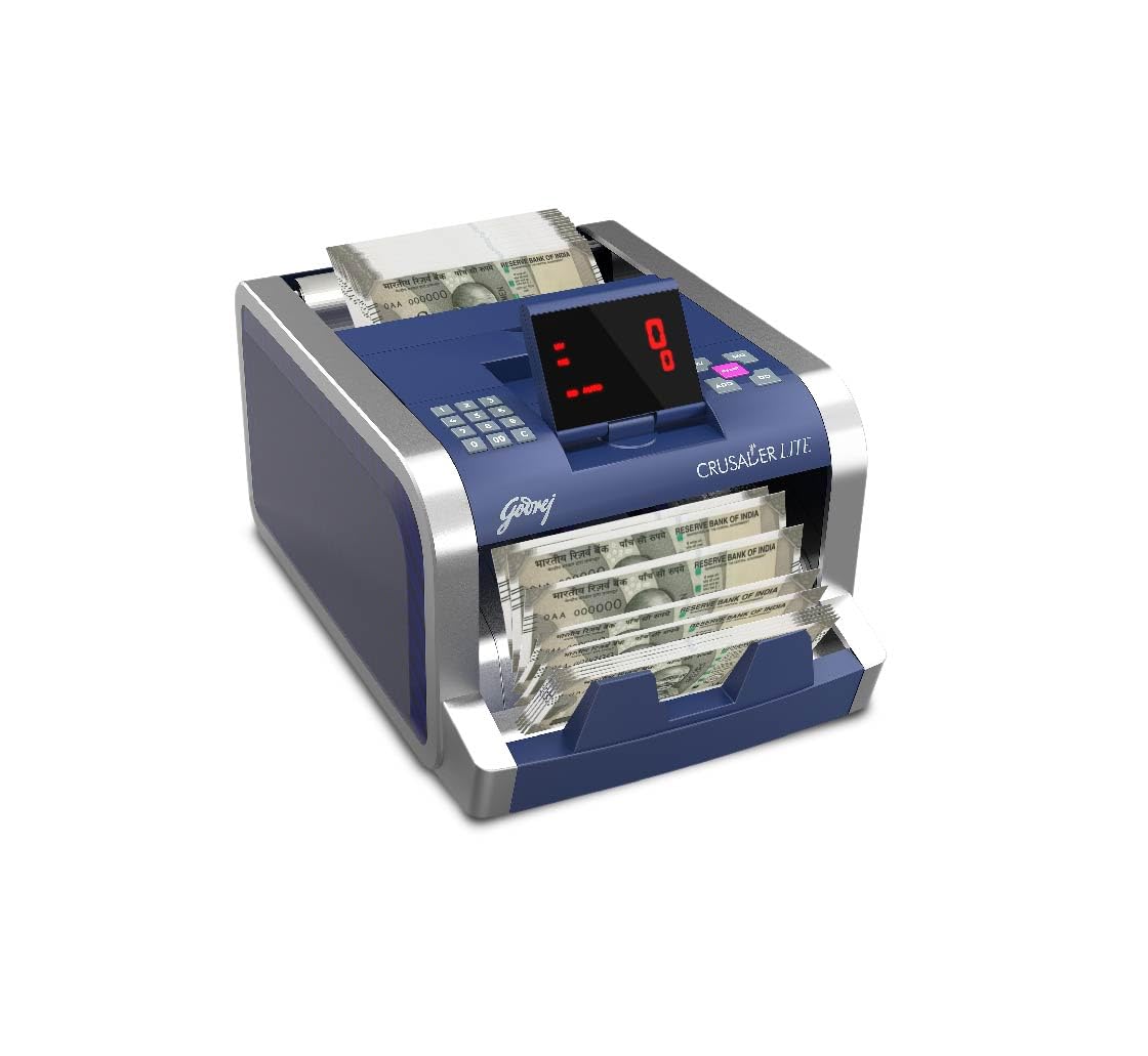 Bill Counter Crusader Lite Cash Counting Machine/Currency Counting Machine | Latest Money Counter Note Counting Machine (with UV, MG & IR Sensors) | 1 Year Warranty
