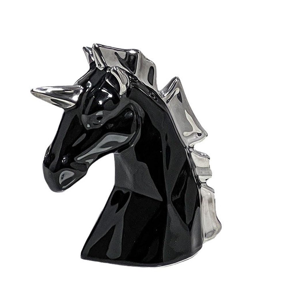 Hosoncovy Ceramic Unicorn Sculpture Ornament Unicorn Statue Figure Decor Home Decoration Room Decor for Living Room Office Desktop