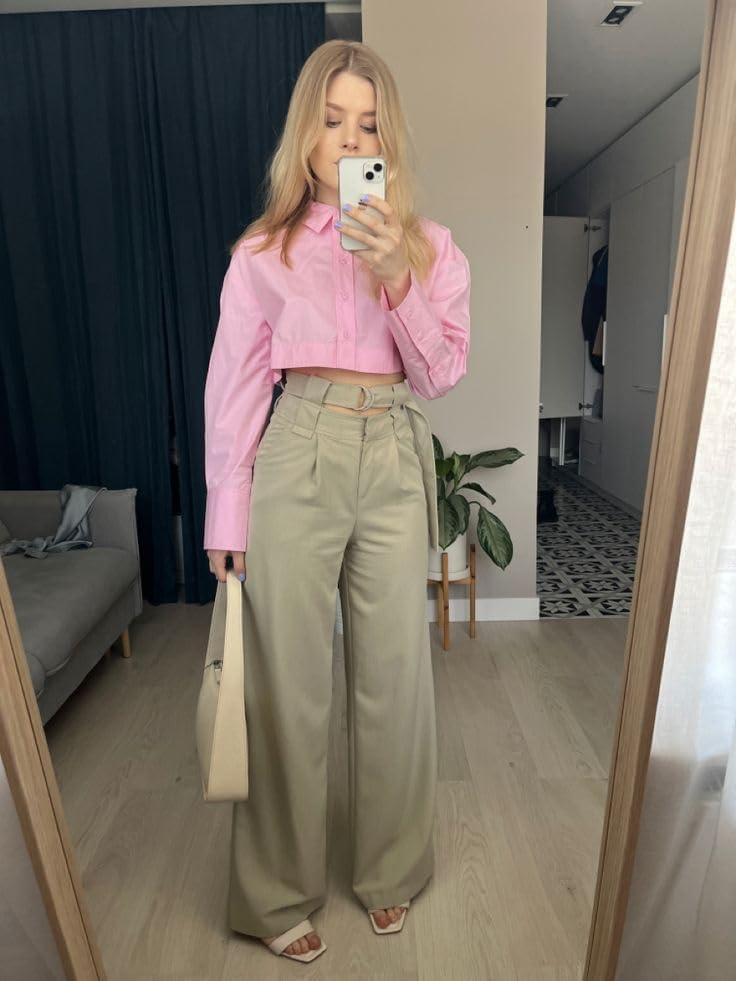 Zeagoo Women's Long Sleeve V Neck Button Down Collared Blouse - Image 4