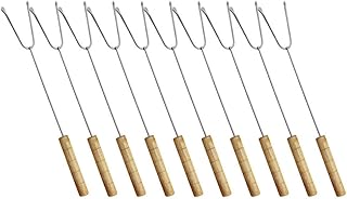 UPKOCH Garfos De Aço Inoxidável 10 Pçs Espetos De Churrasco Marshmallow Assar Varas Cachorro-Quente Smores Espetos Garfos De Churrasco Para Acampamento Grelha Fogueira Fogueira